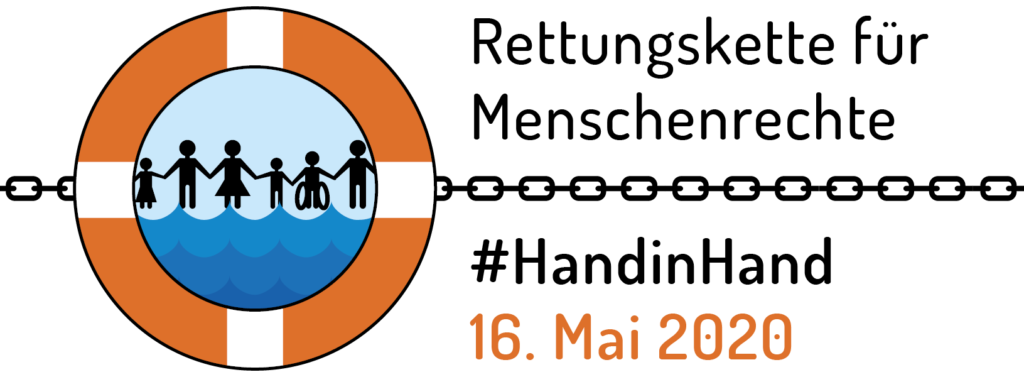 Menschenkette wird verschoben