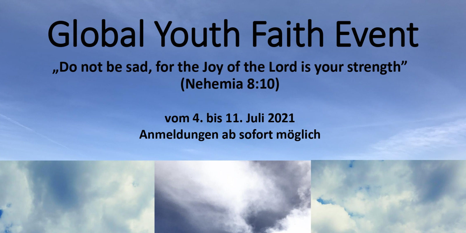 Global Yout Faith Event 4.-11.7.2021